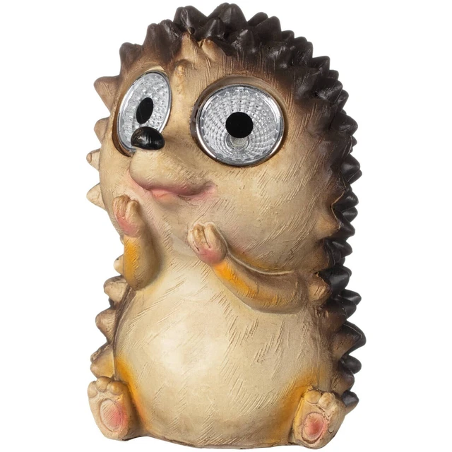 Solar Powered Light Up Eyes Hedgehog Ornament Garden Decoration Bright Led Light