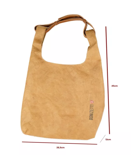 Bolso de señora DARLING - Bolso de papel kraft Asa de piel auténtica 2