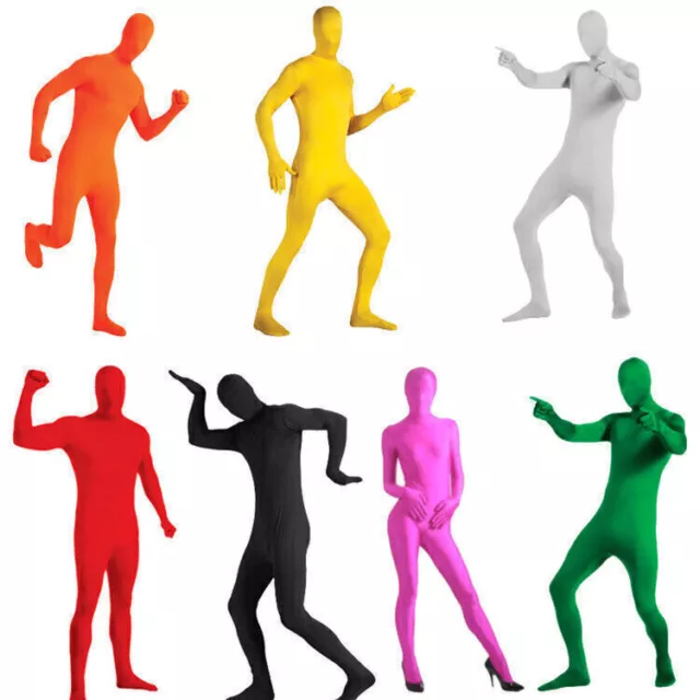 Full Body Men Women Spandex Cosplay Invisible Morph Suit Party Costume Dress