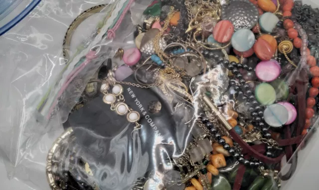 Vintage-Now "ALL WEARABLE" Jewelry W/925 Sterling, Branded & Stones 3lbs Lot 5