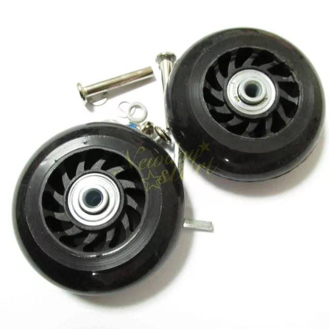 2 Set Luggage Suitcase Replacement Wheels Axles Deluxe Repair OD 75mm New