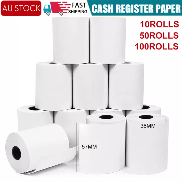 10-500 Rolls 57x38mm EFTPOS Thermal Paper POS Cash Register Receipt Paper Roll