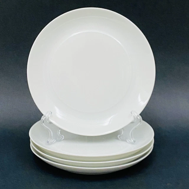 VTG Set Of 4 BLOCK Blanco White BIDASOA Espana Porcelain Salad Plates 7 7/8"