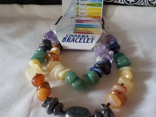 7 Chakra Crystal Bracelet And Necklace, new, multicoloured 