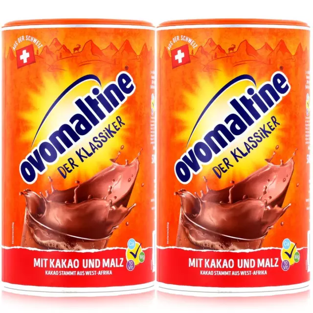 Ovomaltine Malzhaltiges Getränkepulver der Klassiker 500g mit Kakao (2er Pack)