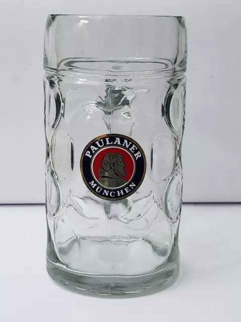 PAULANER MUNCHEN German Heavy Beer Stein Dimpled Glass 1 Litre