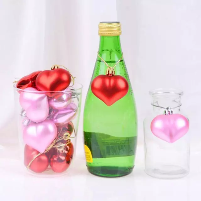 Red White Pink Shiny Glass Heart Valentine's Day Ornaments L7Z4 G3Z0 N2H7 2