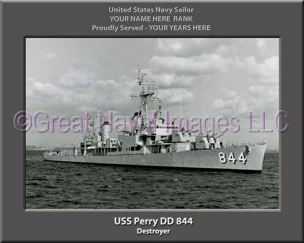 USS Perry DD 844 Personalized Canvas Ship Photo Print Navy Veteran Gift