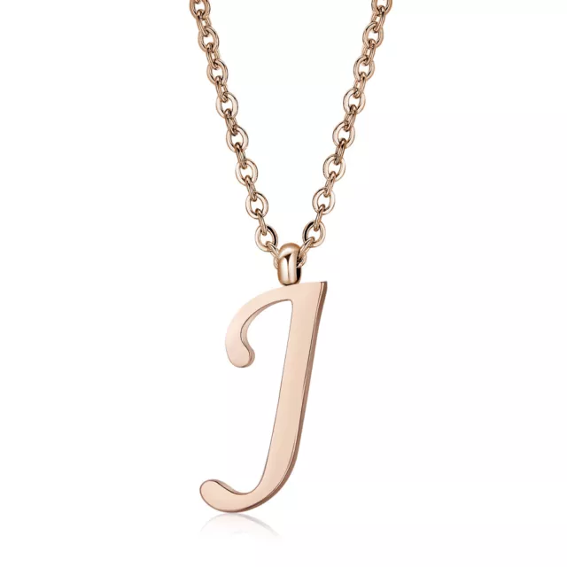 Quality TT Rose Gold S.Steel Inital Letter J Pendant Necklace (NP356J) NEW