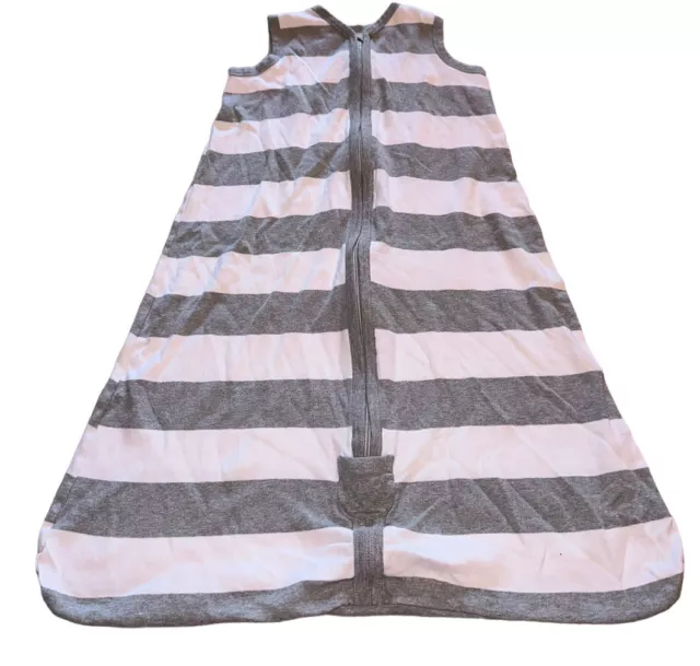 Saco de dormir apicultor bebé Burt's Bees talla grande gris blanco a rayas