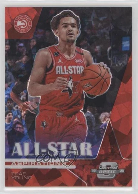 2019 Contenders Optic All-Star Aspirations Red Cracked Ice Prizm Trae Young #21
