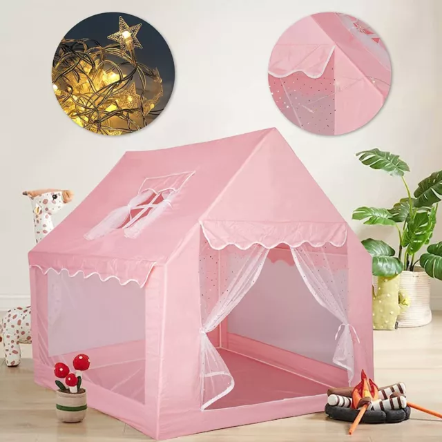 Pink Princess Castle Play Tent Kids Girls Playhouse fr Indoor/Outdoor Game House