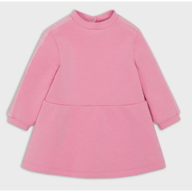 ARMANI Abito felpa neonata bambina rosa banda logata collo alto 18 24 36 anni