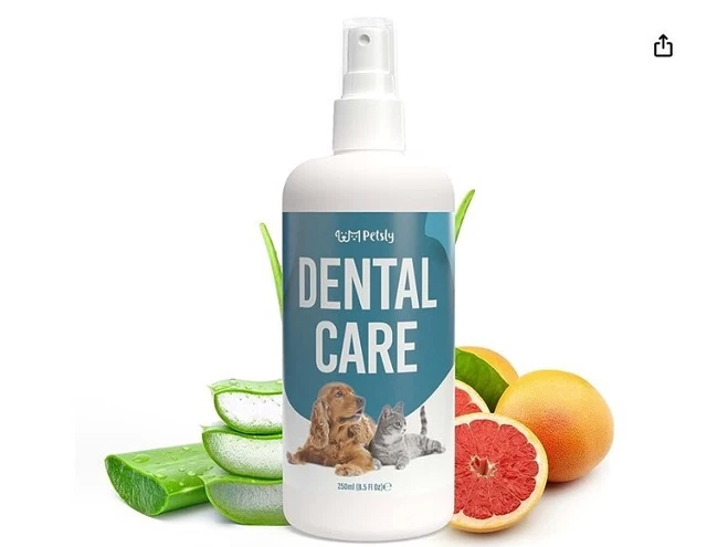 Petsly Spray Dentifricio per Cani e Gatti - 250ml - Dentifricio per Gatti Azione