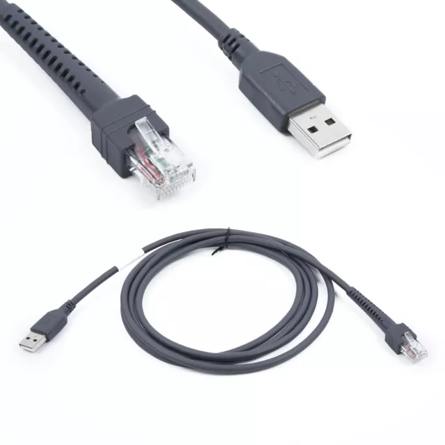 6.6ft USB Serial Cable for Symbol Barcode Scanner LS1203 LS2208 LS4208 AP DS9208
