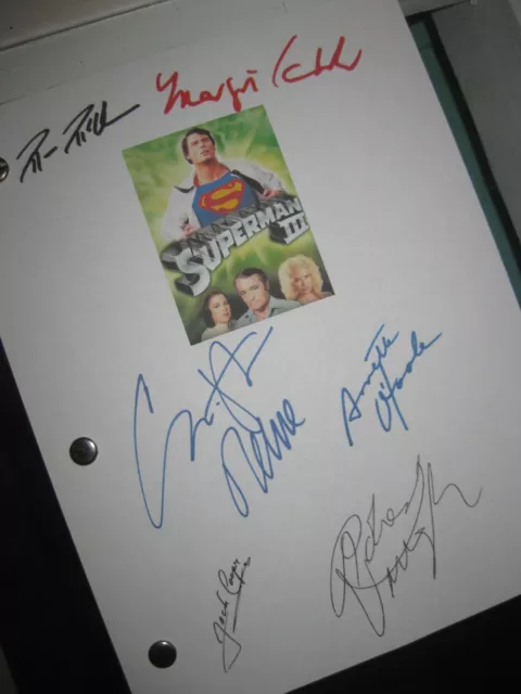 Superman III 1983 Signed Film Script X6 Christopher Reeve Robert Vaughn reprint
