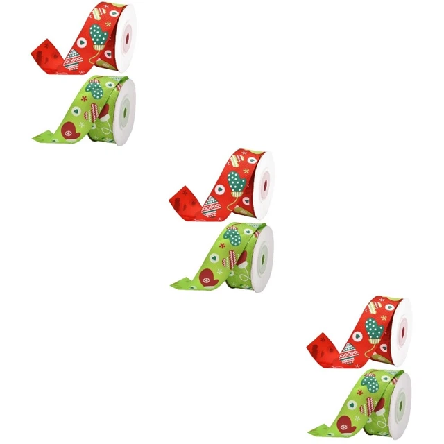 6 Rolls Christmas Ribbon Wedding Party Fabric Trim Gift Decoration