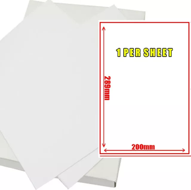 50 A4 Sheets Of Printer Address Labels - 1 Per Sheet 2