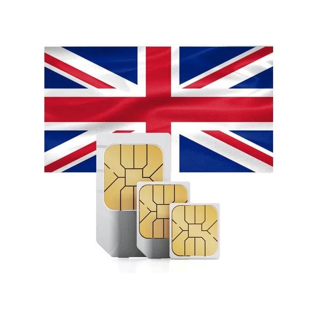 SIM Karte für England UK / 10 GB - 50 GB + Anrufe innerhalb der EU für 1 Monat