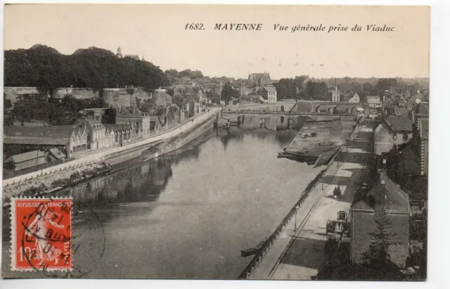 MAYENNE - Mayenne - CPA 53 - vue generale prise du Viaduc