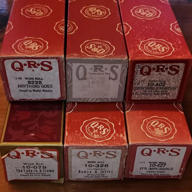 Six QRS Piano Word Rolls