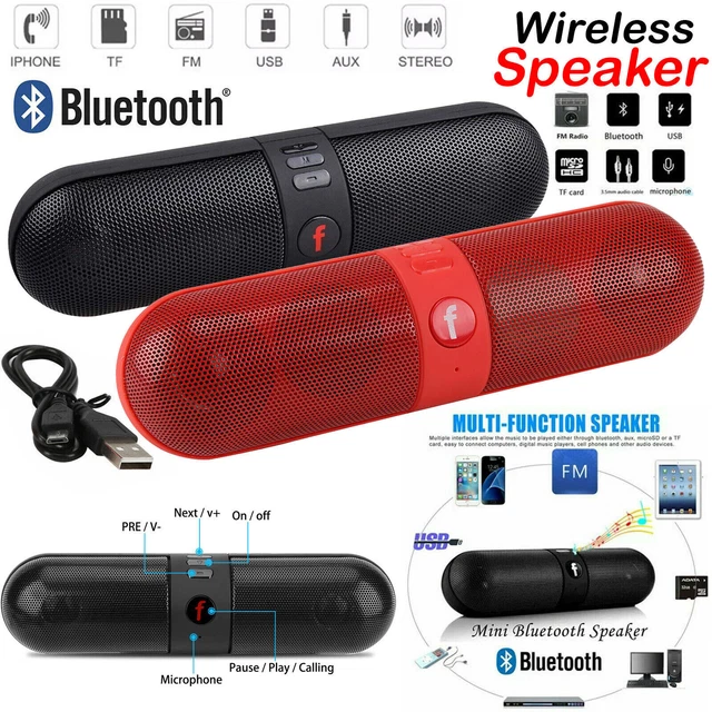 Portable Pill Wireless Bluetooth Outdoor Speaker Supports FM TF USB functions UK