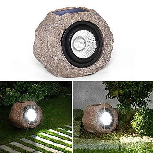 Solar Rock Lights,Solar Lights Outdoor Garden,Stone Solar SOLAR ROCK LIGHTS