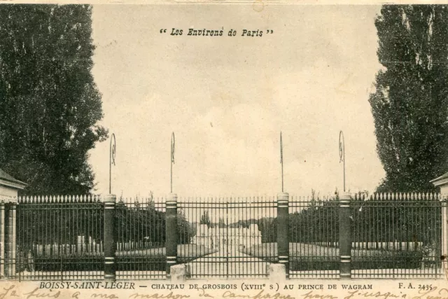 Carte BOISSY SAINT LEGER Château de Grosbois au prince de Wagram Grilles fermées