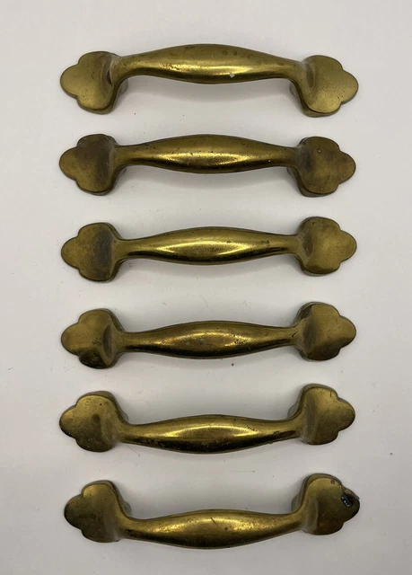 Vtg. KBC Keeler Brass N14395 Handles  Cabinet Dresser Drawer Pull 5” Set Of 6