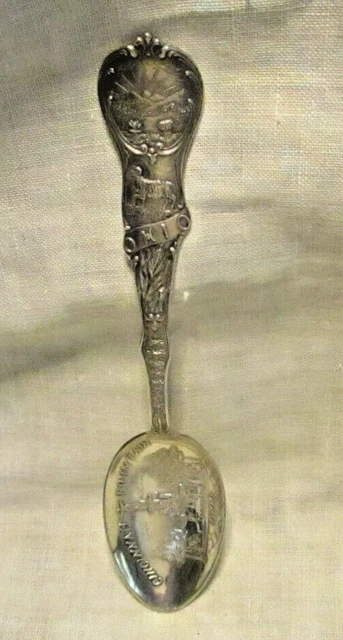 Antique Sterling Souvenir Spoon Ohio Cincinnati Fountain Watson Co.