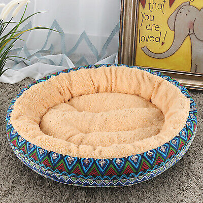 Round Pet Bed for Cat Puppy Small Dogs Sleeping Nest Cushion Calming Washable