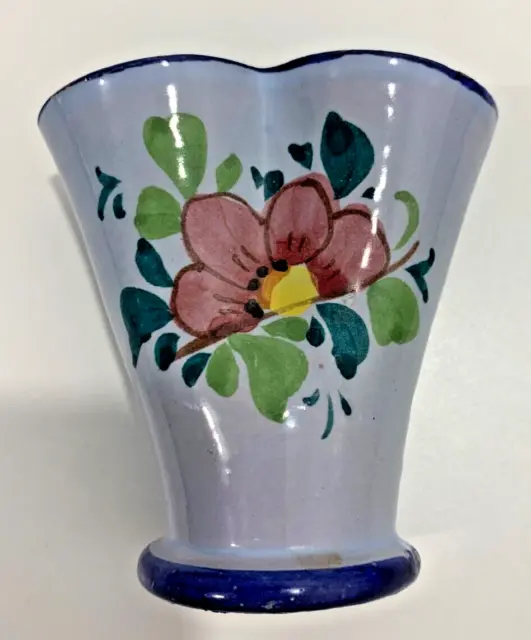 VTG Mini Lavender Folk Italian Pottery pinched flower Vase