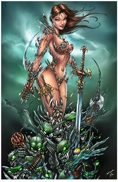 WITCHBLADE Art Print HAND SIGNED by Jamie Tyndall w COA
