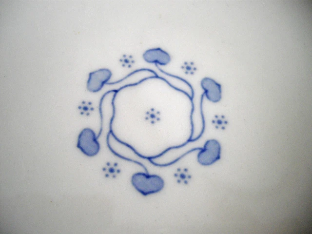 Vintage Syracuse China O.P.CO  Blue Leaves & Flowers  8 7/8" Plate ~ 2