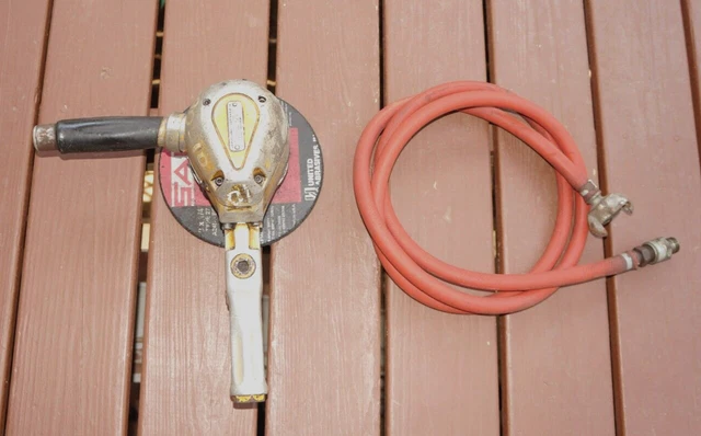 Vintage Ingersoll Rand 43F60 Right Angle GRINDER 6000 RPM w/Hose