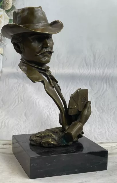 Wyatt Earp Bronze Bust Sculpture Statue Figure Decor Collectible Western Art