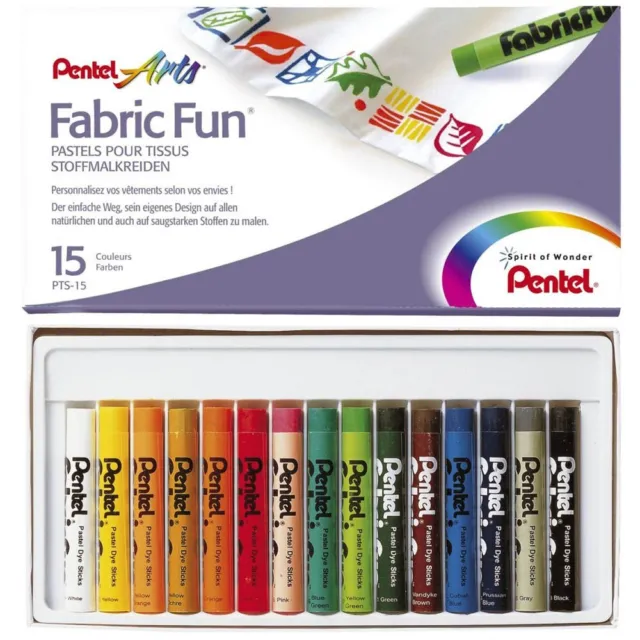 Pentel Fabric Fun  Stoffmalkreide farbsortiert 15 St.