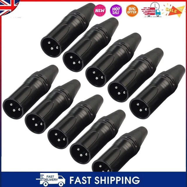 #C 10pcs DIY Microphone XLR 3Pin Male Plug Connector Cable Solder Plug MIC Adapt