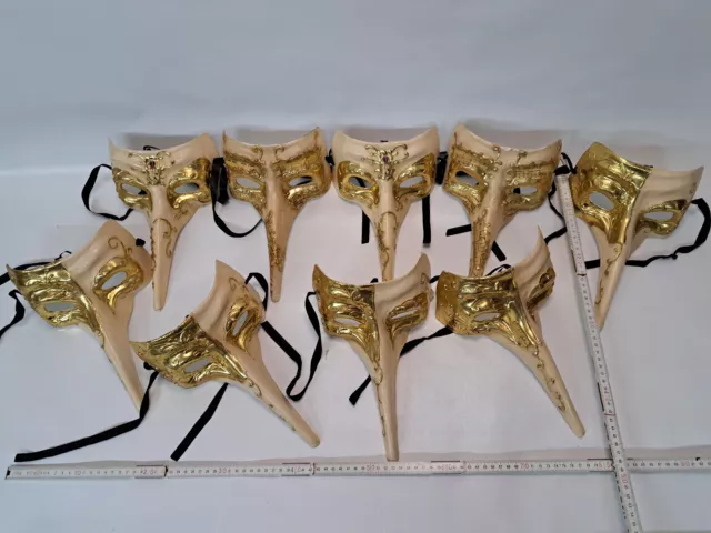 9 x Venezianische Masken Halbmaske Fasching Venedig Karneval Schnabelmasken