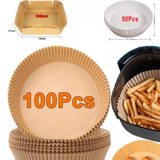 50/100 PCS Air Fryer Liners Disposable Parchment Paper Liner Non Stick Food Bake