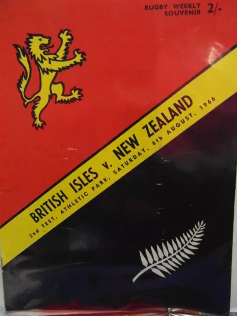 1966 New Zealand    V British Lions  2Nd  Test    Programme