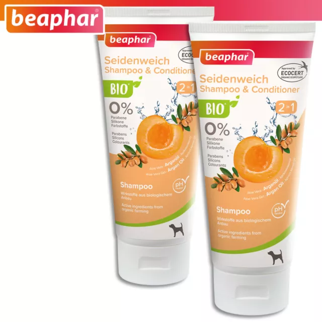 Beaphar 2 x 200 ML Bio Shampooing Soyeux Shampooing & Conditionneur