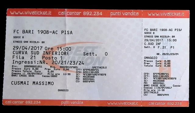 Data Di Nascita Sbagliata Biglietto Stadio