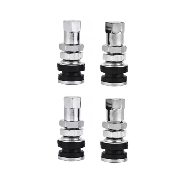 4PCS Flush Mount Metal Chrome Tire Valve Stems High Pressure Bolt Valve