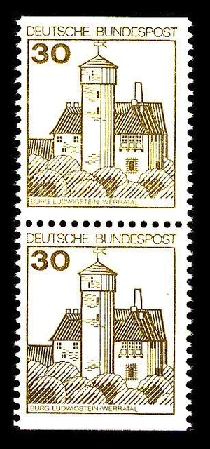 BUND B.u.S., Mi. 914 C/D I**, 30 Pf. senkrechtes Paar oben und unten geschnitten