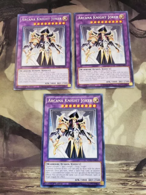 Yugioh - Arcana Knight Joker KICO-EN029 NM 1st ed Rare x3