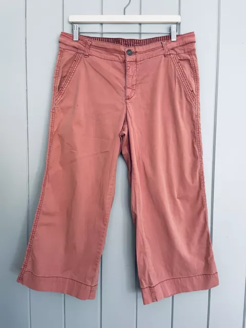 Hei Hei Anthropologie Pants 30 Cropped Wide Leg Utility Salmon Pink Chino