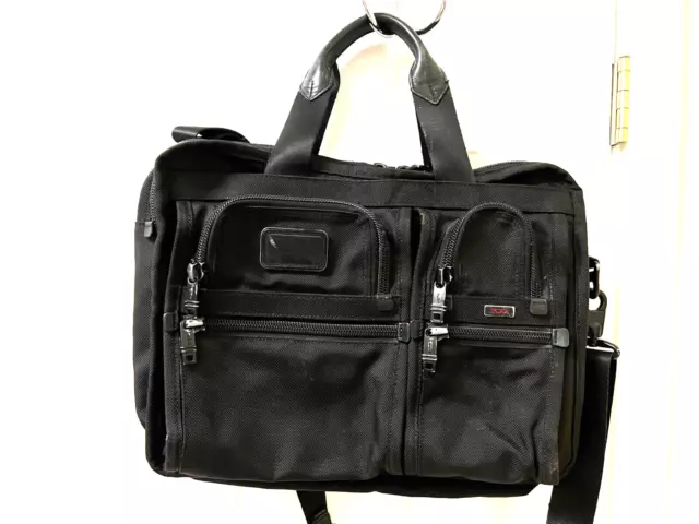 Tumi Alpha Black Ballastic Nylon Expandable Briefcase, 26141DH w/Strap