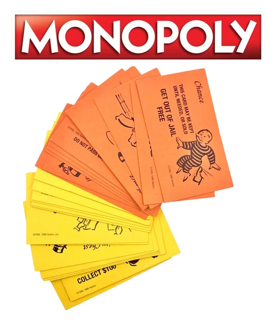 MONOPOLY CHANCE AND Community Chest Cards Complete Sets £6.52