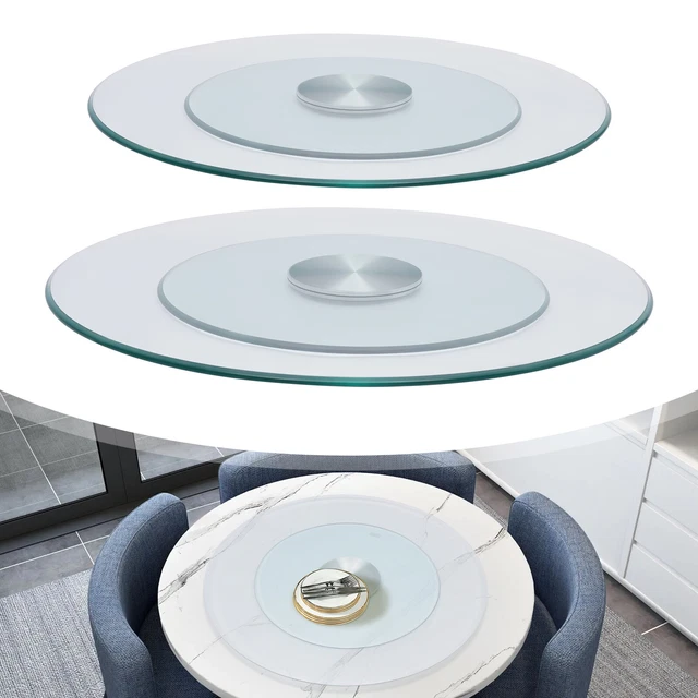 60cm/70cm/80cm Glass Lazy Susan Turntable Dining Table Centerpiece